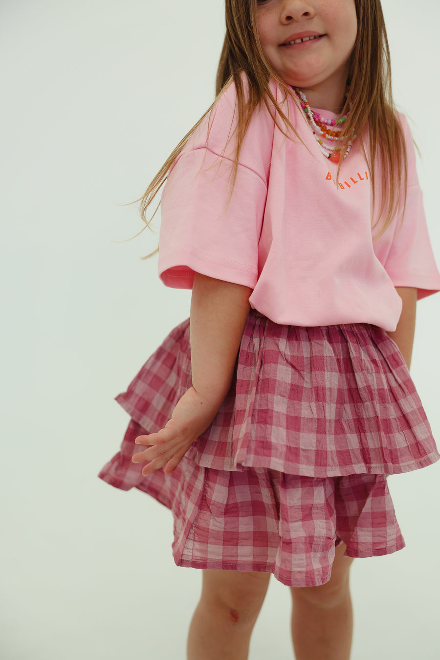 By Billie - Gingham Tiered Skirt