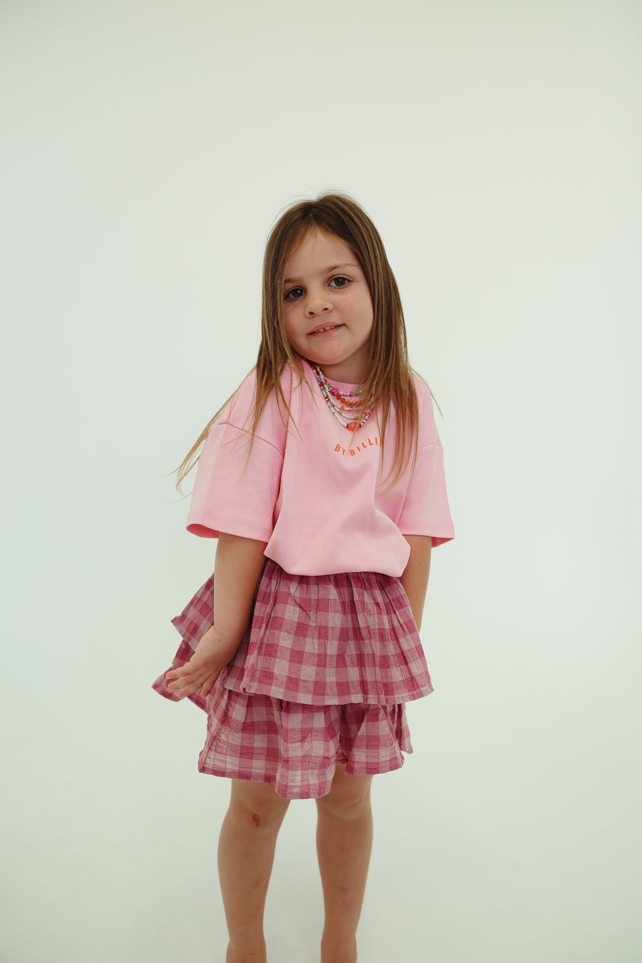 By Billie - Gingham Tiered Skirt
