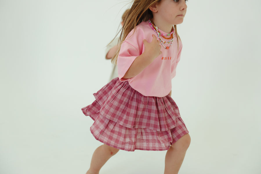 By Billie - Gingham Tiered Skirt