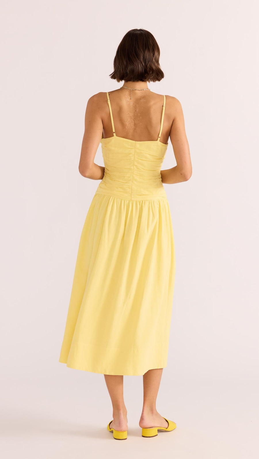 Minkpink - Ophelia Rouched Midi Dress in Lemon