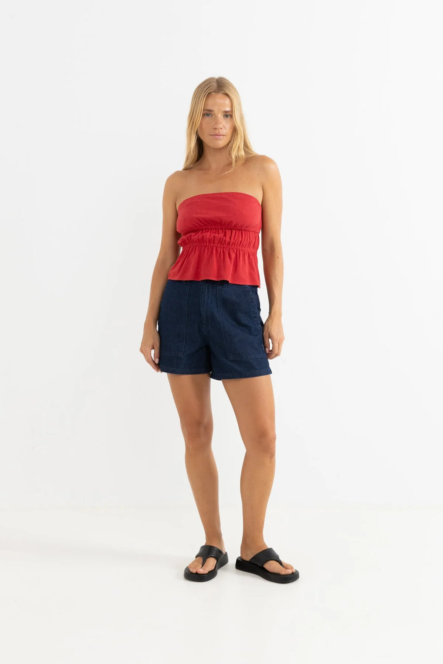 Rhythm - Nadia Strapless Top in Fire
