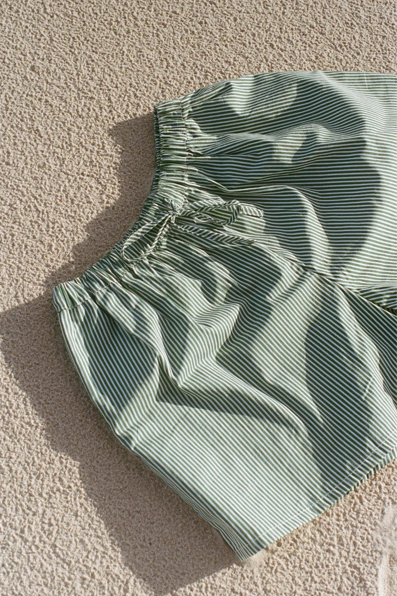 Zulu & Zephyr - Cotton Short in Tallow Pin Stripe
