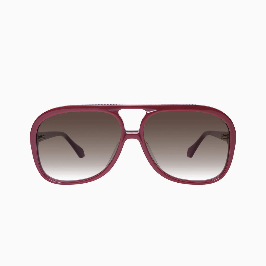 VALLEY EYEWEAR - Bang Bang Burgundy w. Gold Metal/Brown Gradient Lens