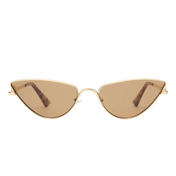 LE SPECS Sunglasses - The Soiree in Bright Gold/Light Brown Tint Lens