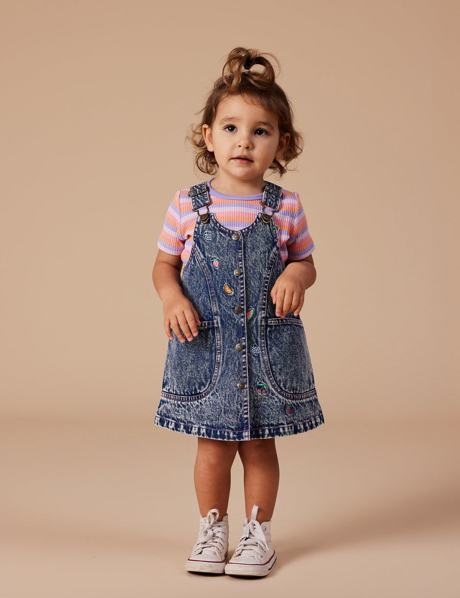 GOLDIE + ACE - Tutti Frutti Short Sleeve Rib Bodysuit in Multi