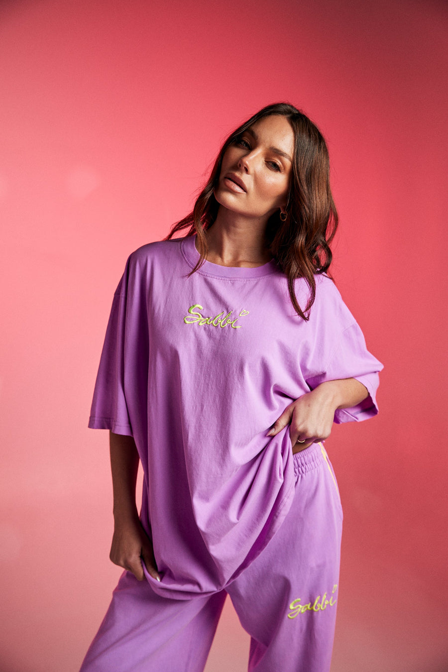 SABBI - The Stand Out Tee in Fluro Violet