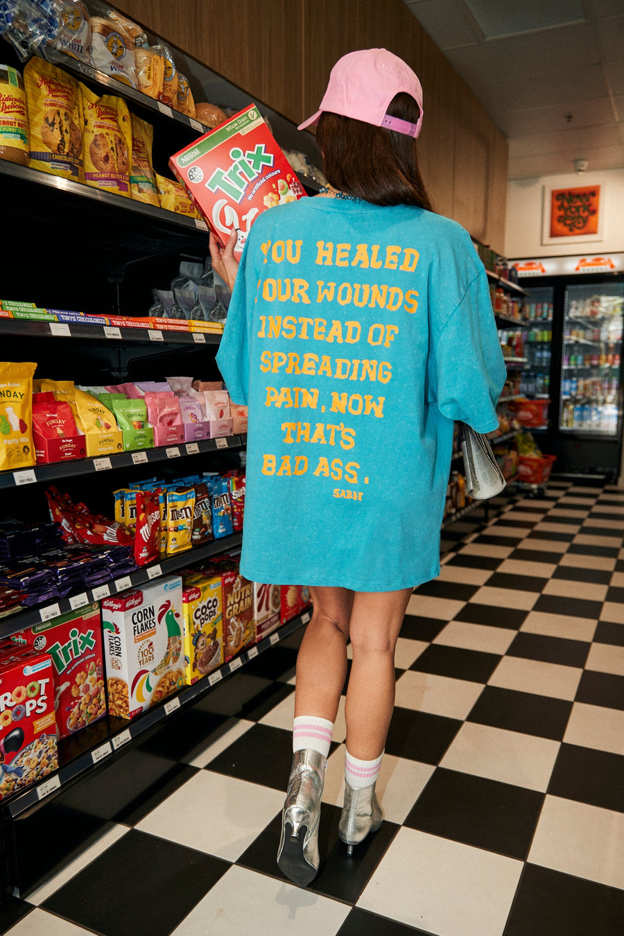 SABBI - The Very Oversided Self Love Club Tee in Blue
