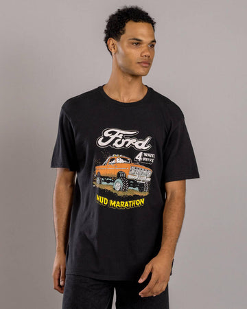 Brixton - Ford Mud Marathon S/S Tee in Burnt Rubber