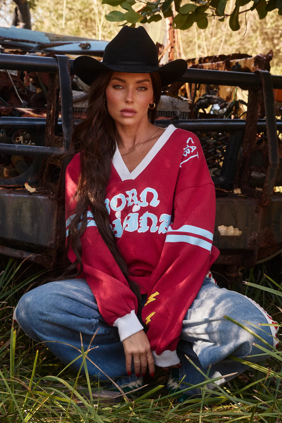 Sabbi - The Very Oversized Born Original Jumper in Maroon