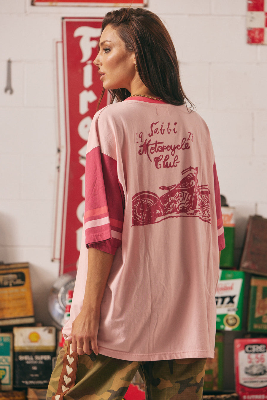 Sabbi - The Tattoo & Roses Tee in Pink