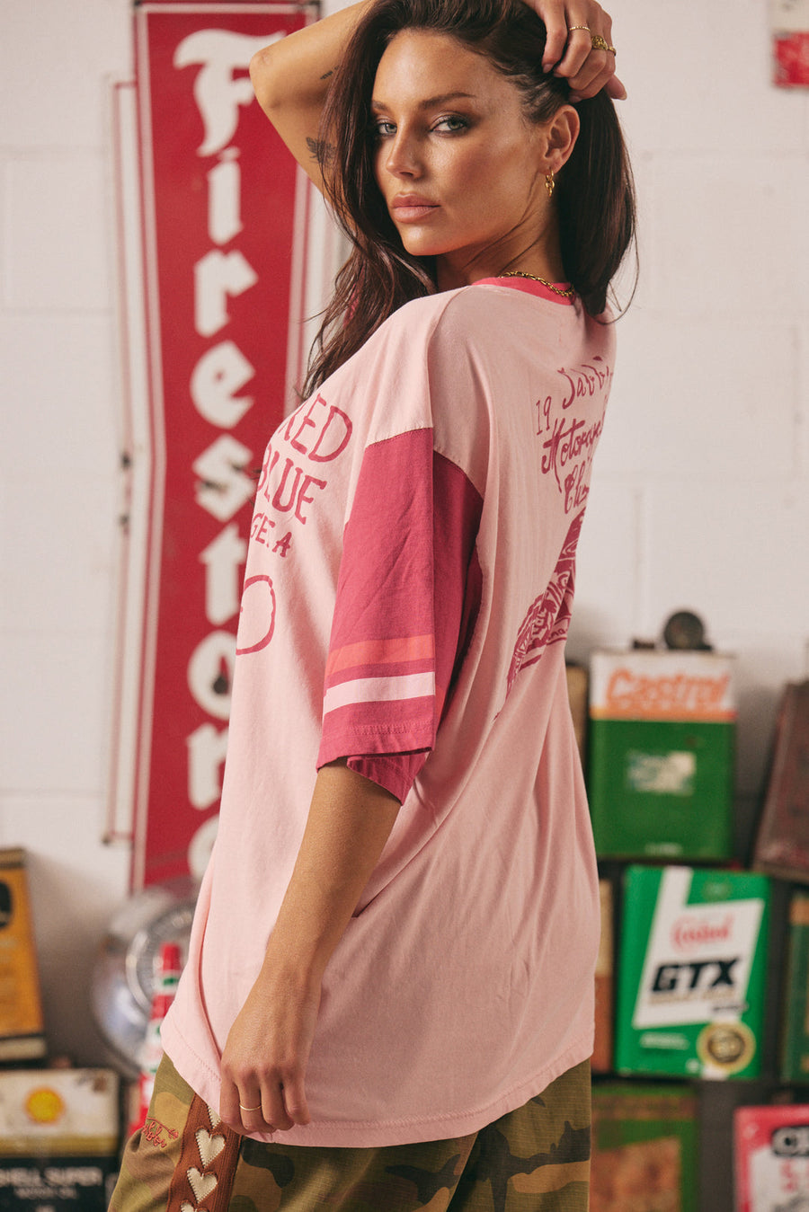 Sabbi - The Tattoo & Roses Tee in Pink