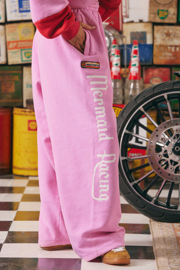 Sabbi - Wide Leg Sweat Pants Mermaid Racing in Pink (PRE ORDER)