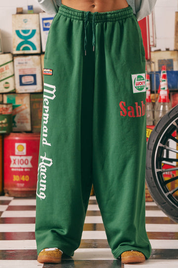 Sabbi - Wide Leg Sweat Pants Mermaid Racing in Green (PRE ORDER)