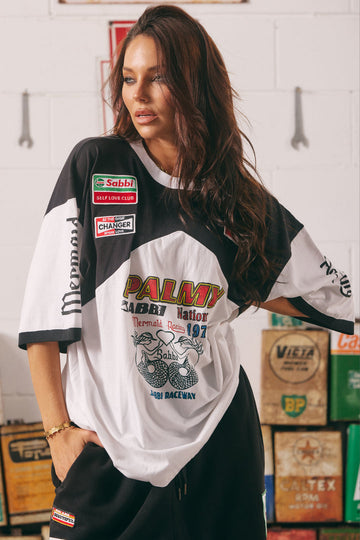 Sabbi - The Very Oversized Mermaid Racing Tee in Black (PRE ORDER)