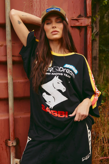 SABBI - The Very Oversized Don't Quit Your Day Dream Tee In Black