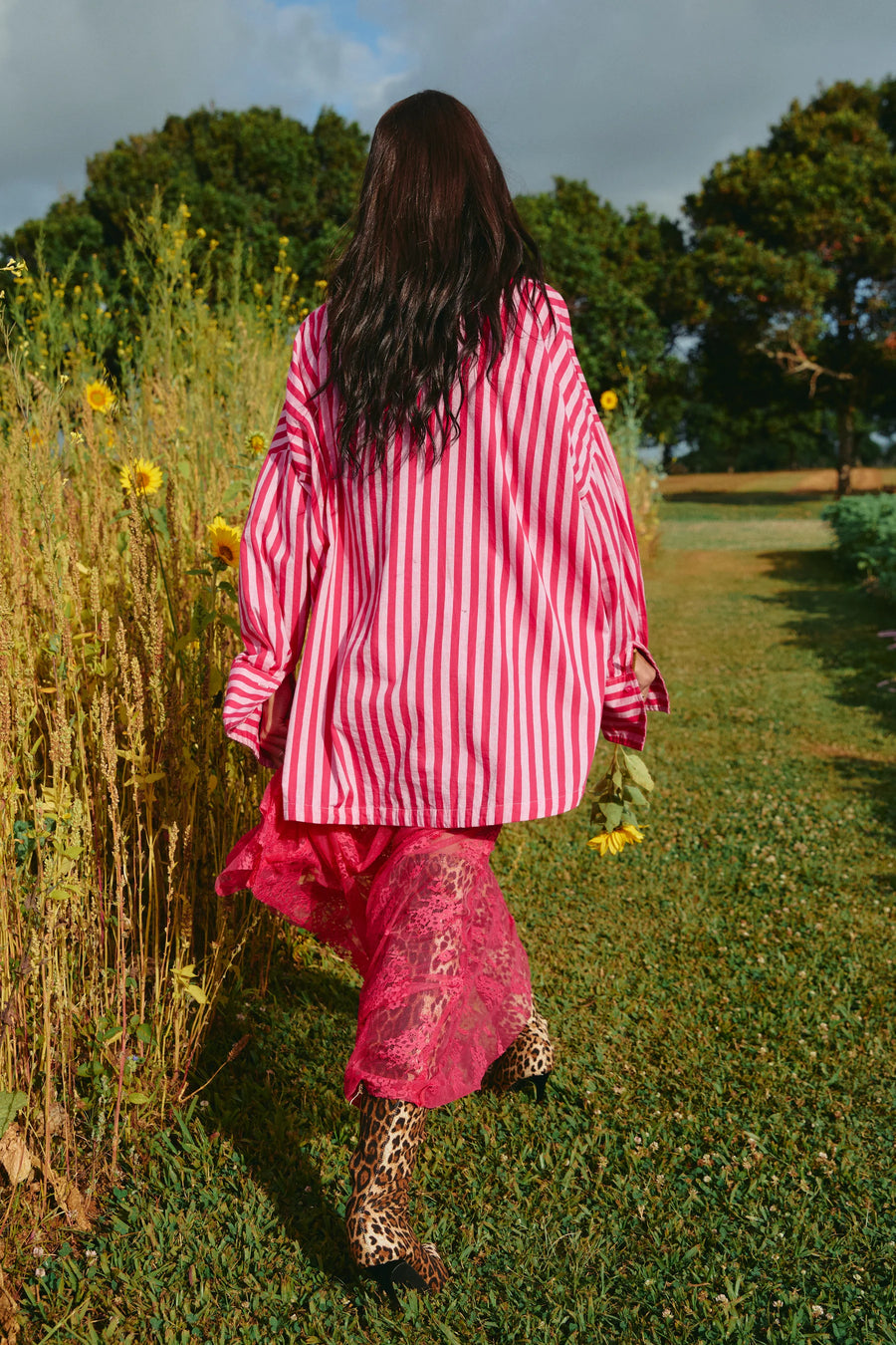SABBI - The Don Julio Shirt (Sunflower Fields) in Pink Stripe