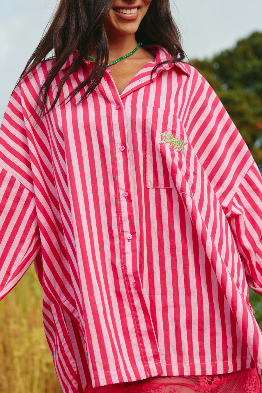 SABBI - The Don Julio Shirt (Sunflower Fields) in Pink Stripe