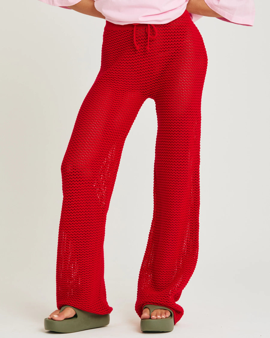 SABBI - The Knit Beach Pant in Red