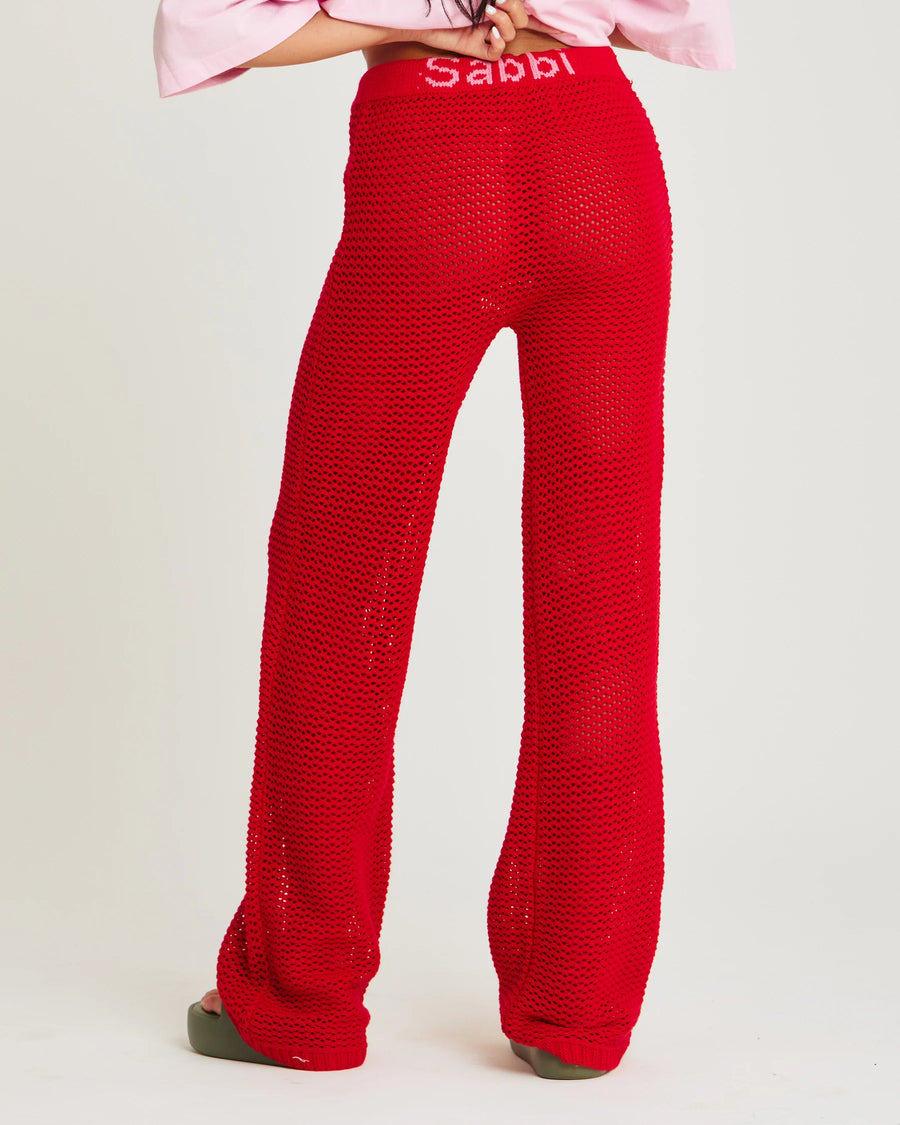 SABBI - The Knit Beach Pant in Red