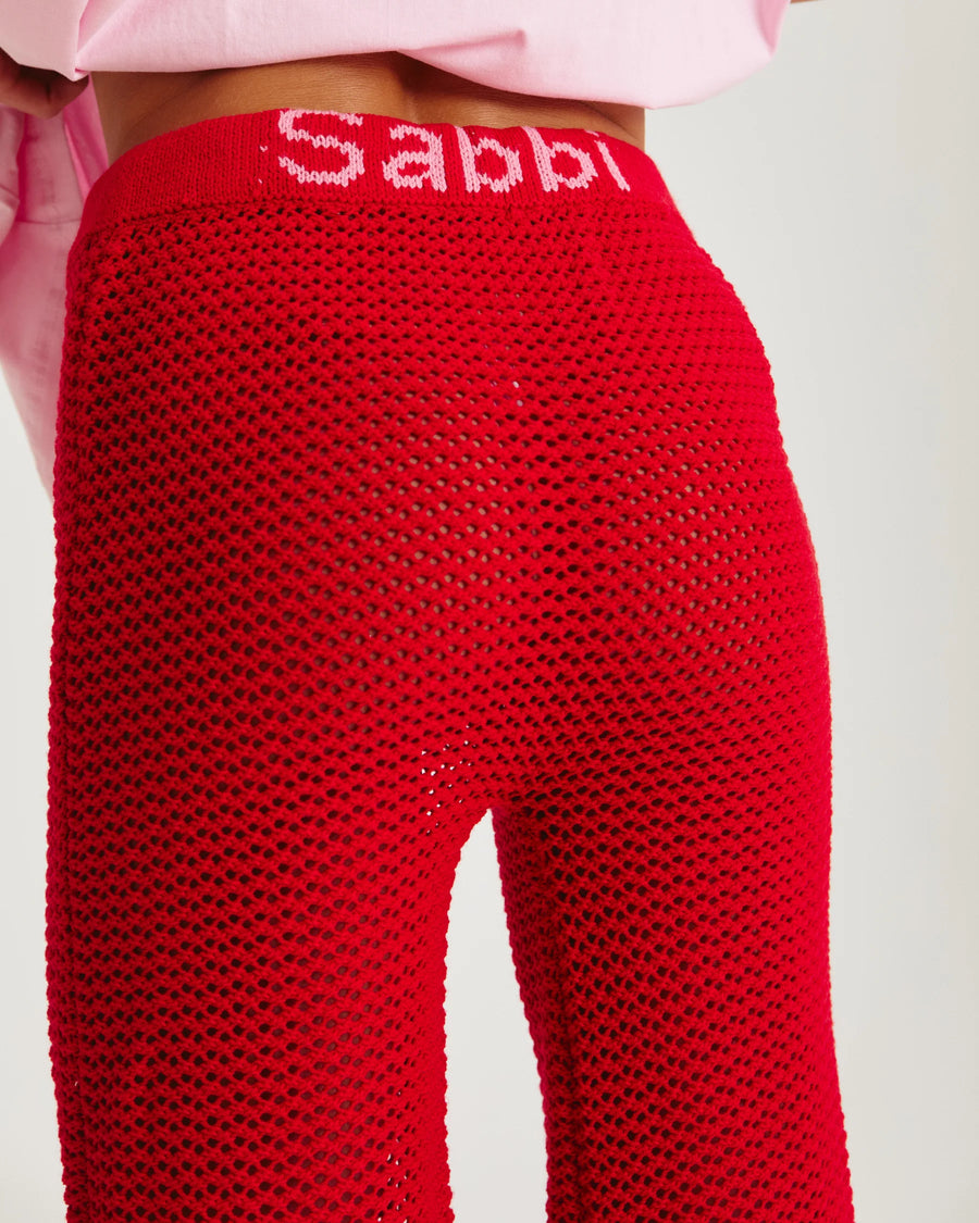 SABBI - The Knit Beach Pant in Red