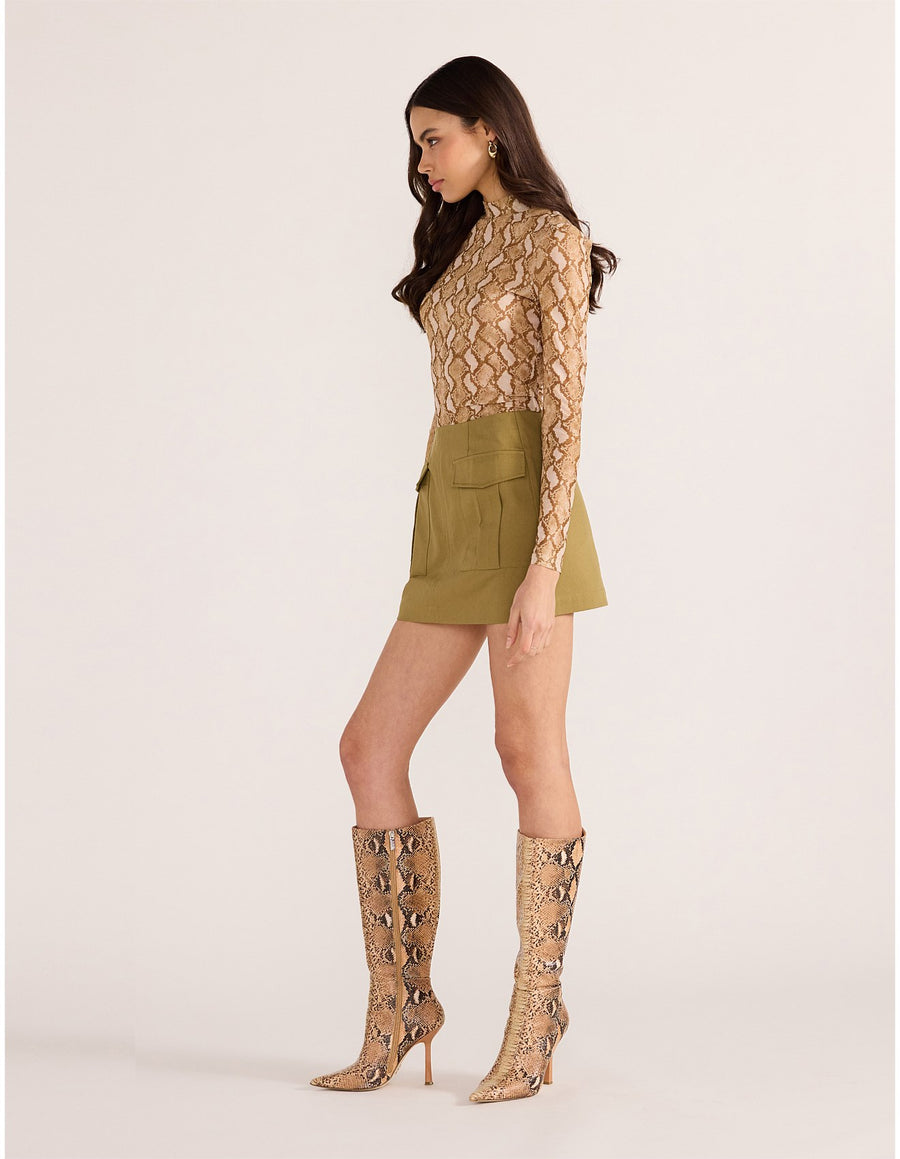 Minkpink - Koa Mesh Skivvy Top in Snake