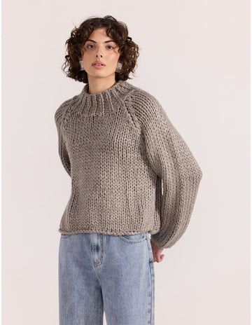 Staple the Label - Monte Chunky Jumper in Charcoal