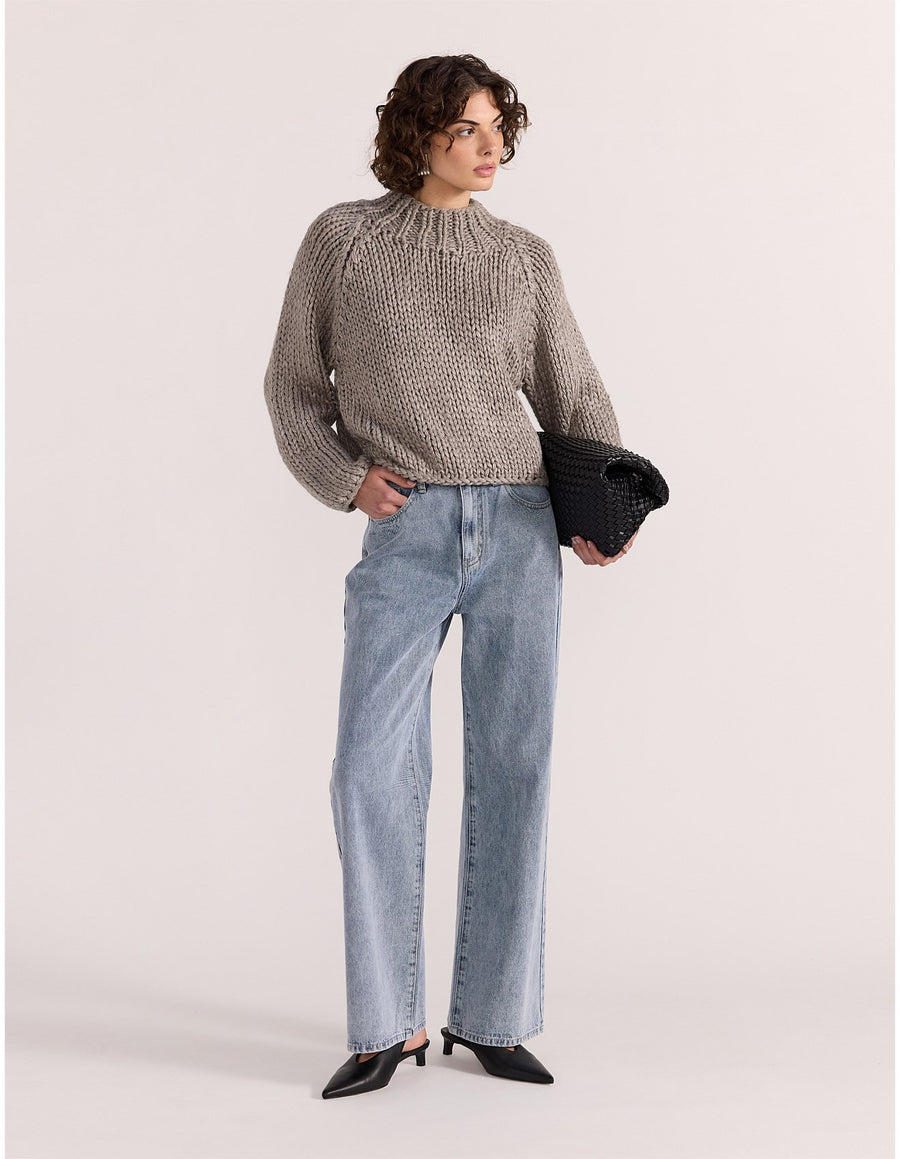 Staple the Label - Monte Chunky Jumper in Charcoal