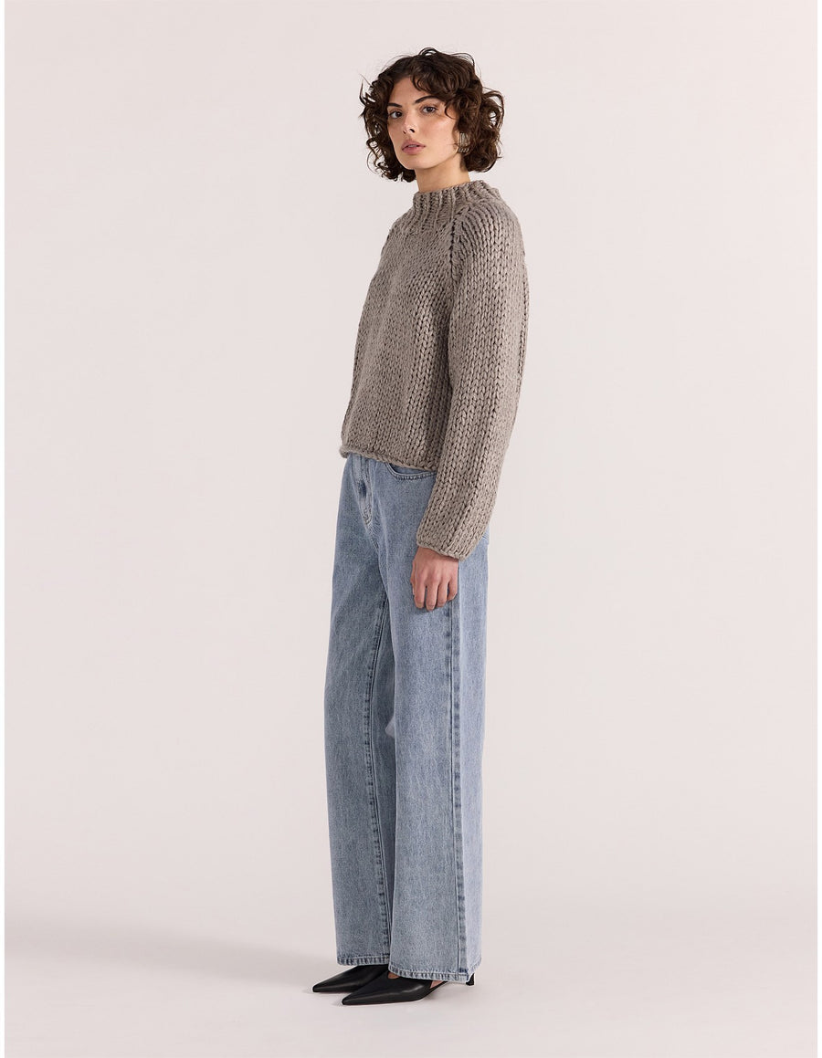 Staple the Label - Monte Chunky Jumper in Charcoal