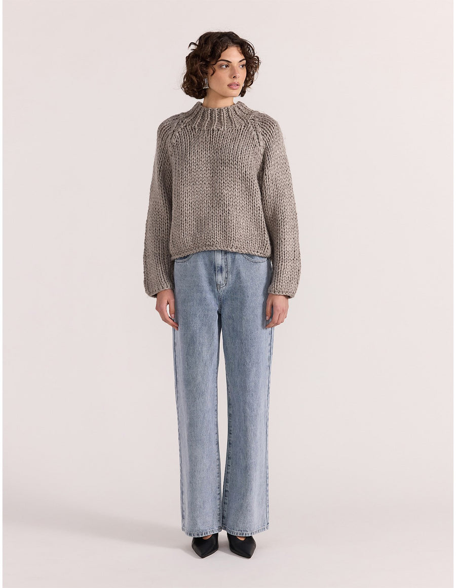 Staple the Label - Monte Chunky Jumper in Charcoal