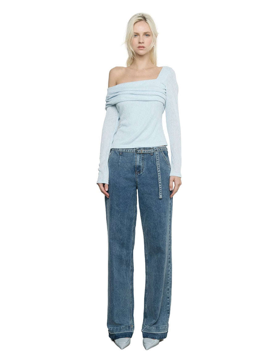 Sovere - Align One Shoulder Top in Glacier