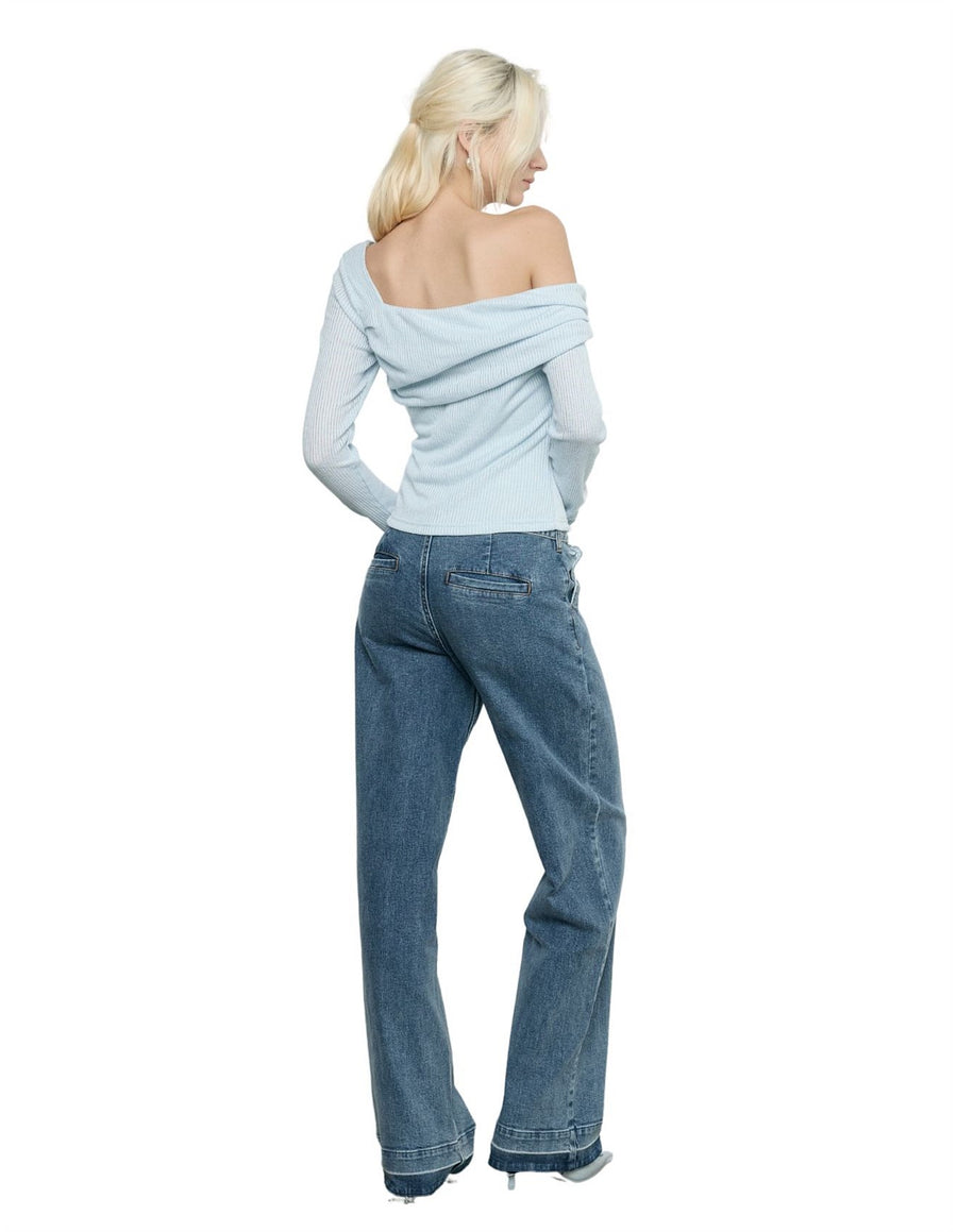 Sovere - Align One Shoulder Top in Glacier
