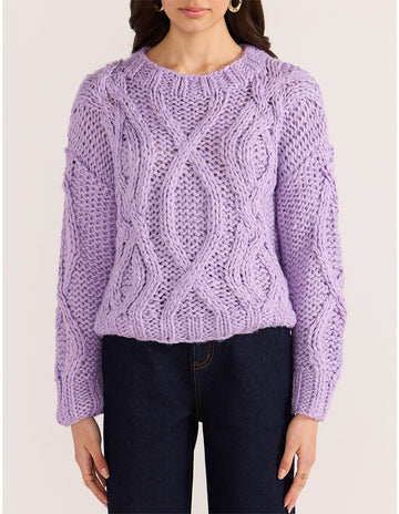 Minkpink - Jennifer Cable Knit Jumper in Lilac