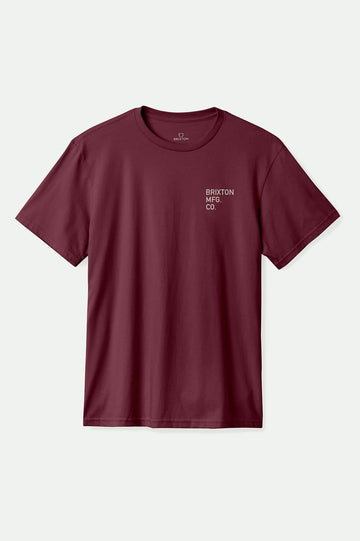Brixton - Gage Premium S/S Tee in Port Worn Wash