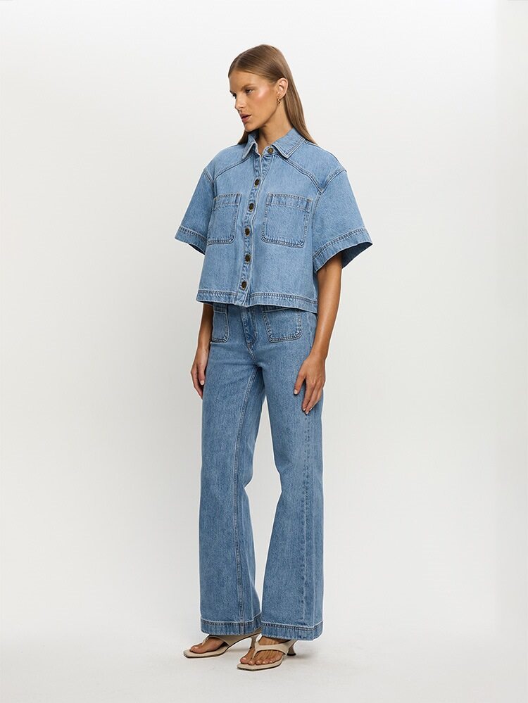 Kivari - Dominique Denim Jean in Stonewash Blue