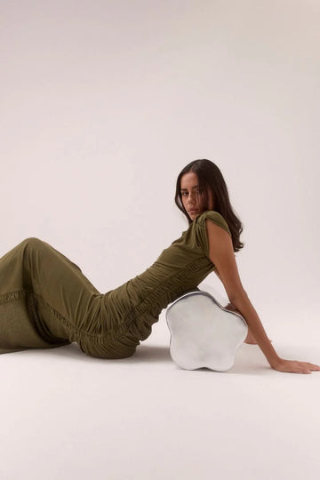 Sovere - Rua Off Shoulder Dress in Olive