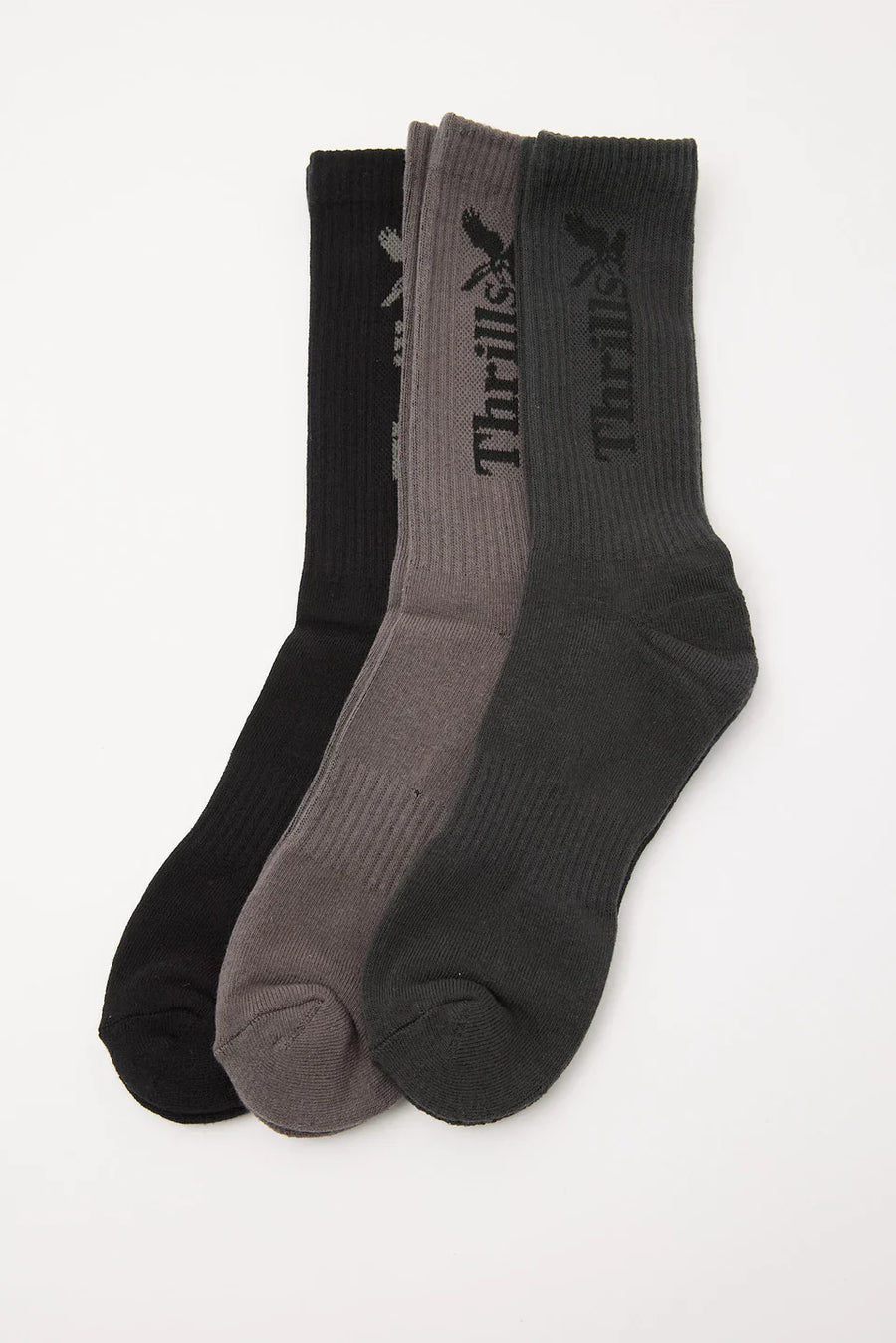 Thrills - Thrills Workwear 3 Pack Socks in Falcon/Black/Deep Forest