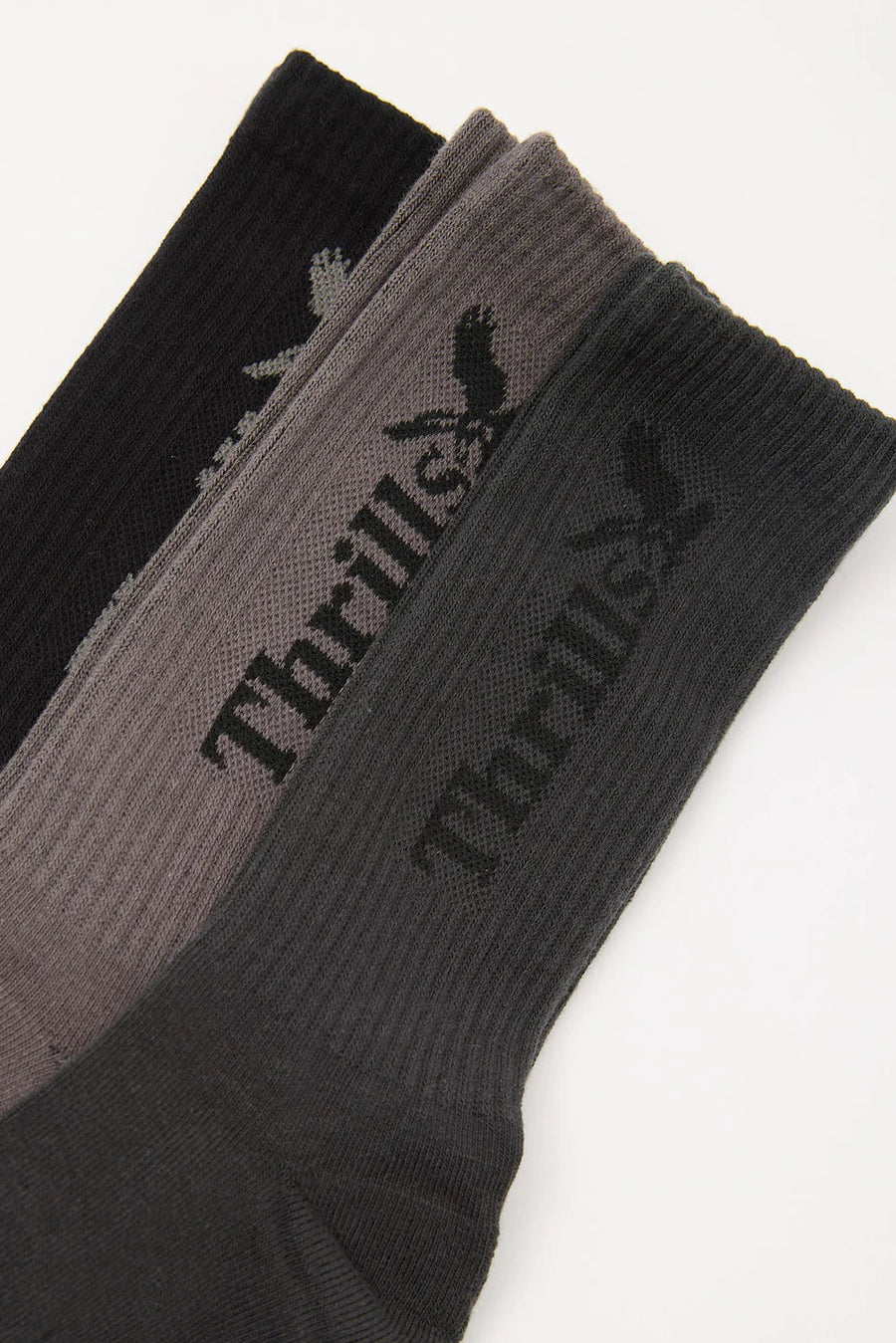 Thrills - Thrills Workwear 3 Pack Socks in Falcon/Black/Deep Forest