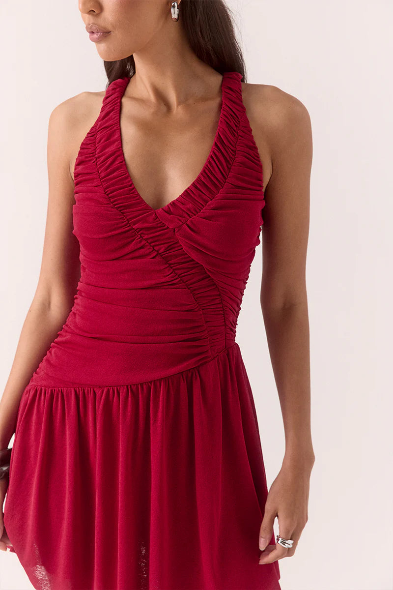 Sovere - Rua Racer Mini Dress in Rasberry