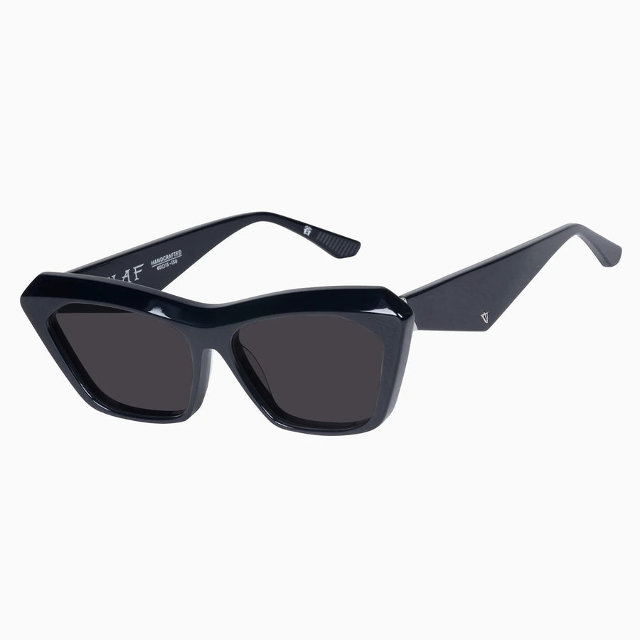 VALLEY EYEWEAR - Piaf Gloss Black w. Silver Metal/Black Lens