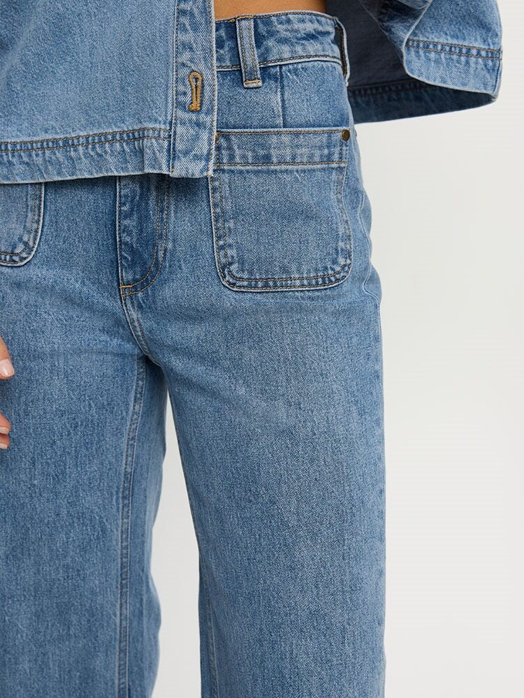 Kivari - Dominique Denim Jean in Stonewash Blue