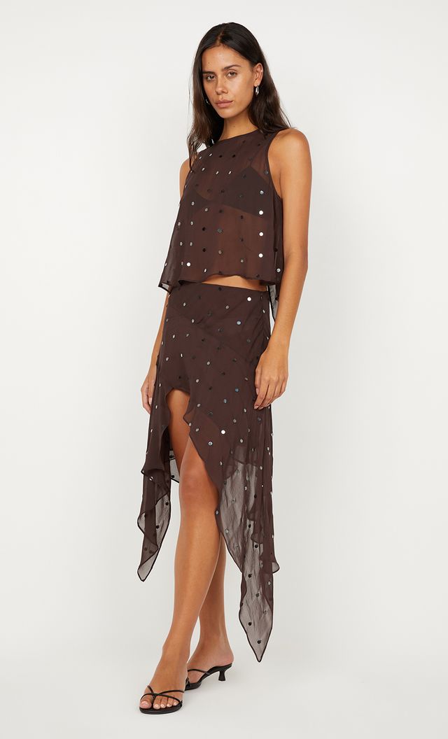 Bec + Bridge - Arielle Shell Top in Dark Chocolate