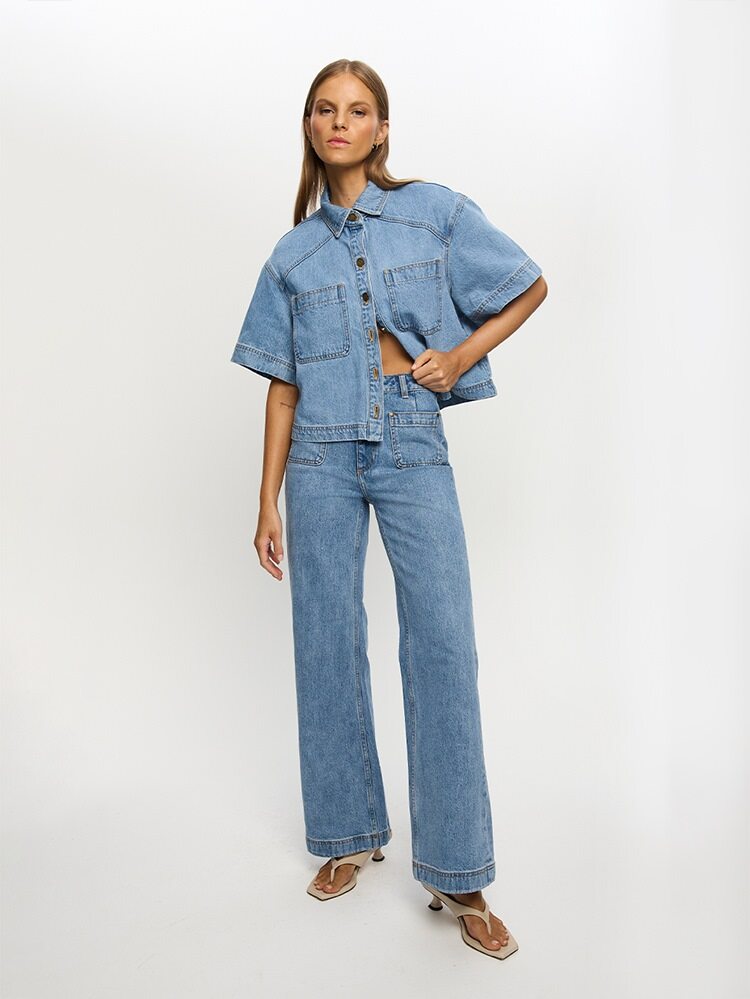 Kivari - Dominique Denim Jean in Stonewash Blue