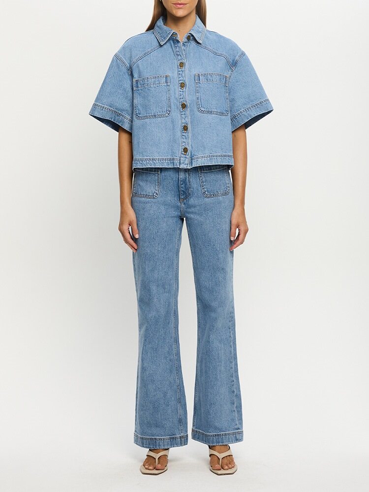 Kivari - Dominique Denim Jean in Stonewash Blue