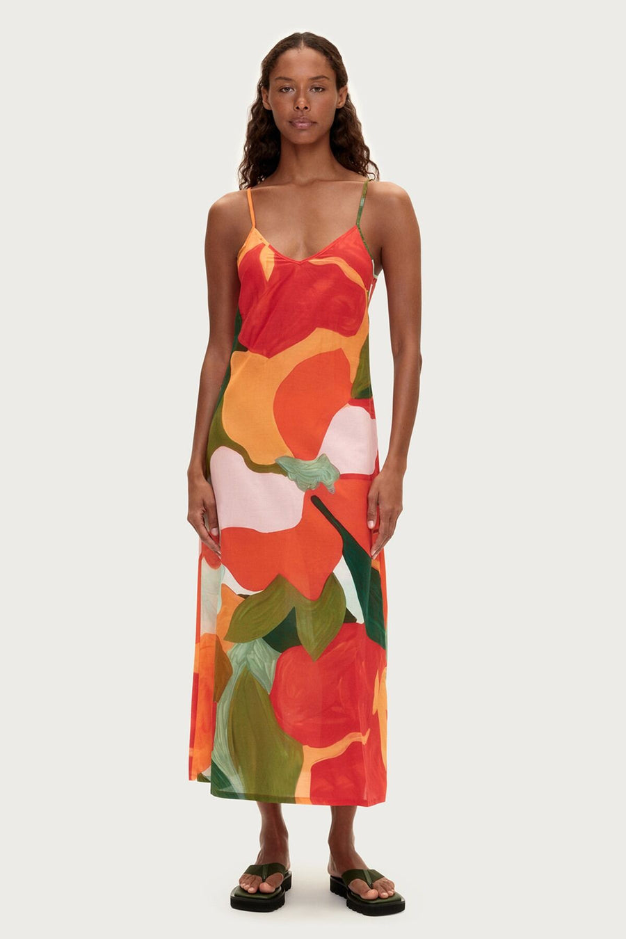 ZULU & ZEPHYR - Cotton Silk Dress In Red Floral * PRE ORDER *