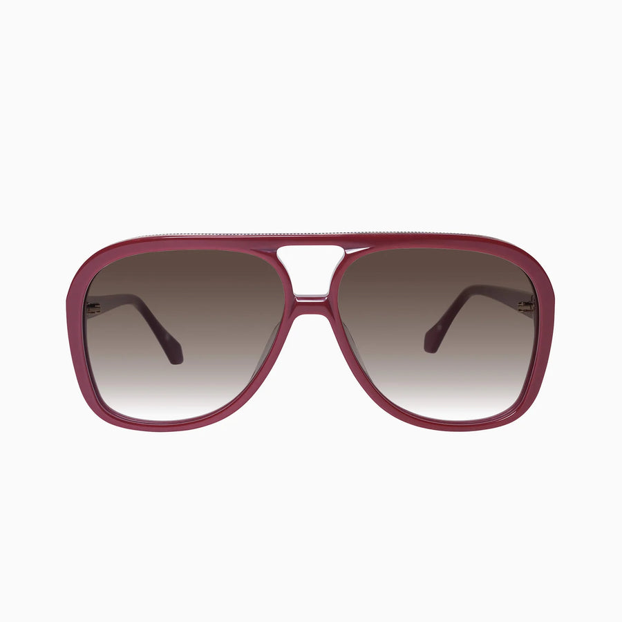 VALLEY EYEWEAR - Bang Burgundy w. Gold Metal/Brown Gradient Lens