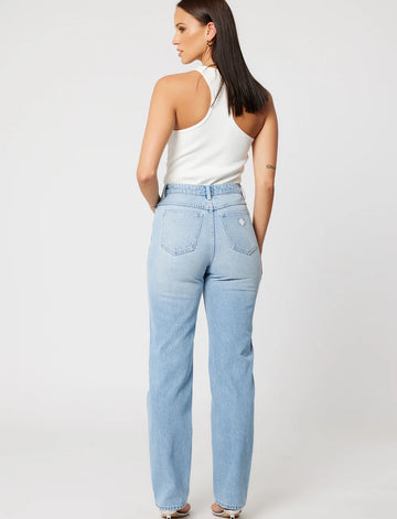 Abrand - 94 High Straight Jeans Gia in Light Vintage Blue