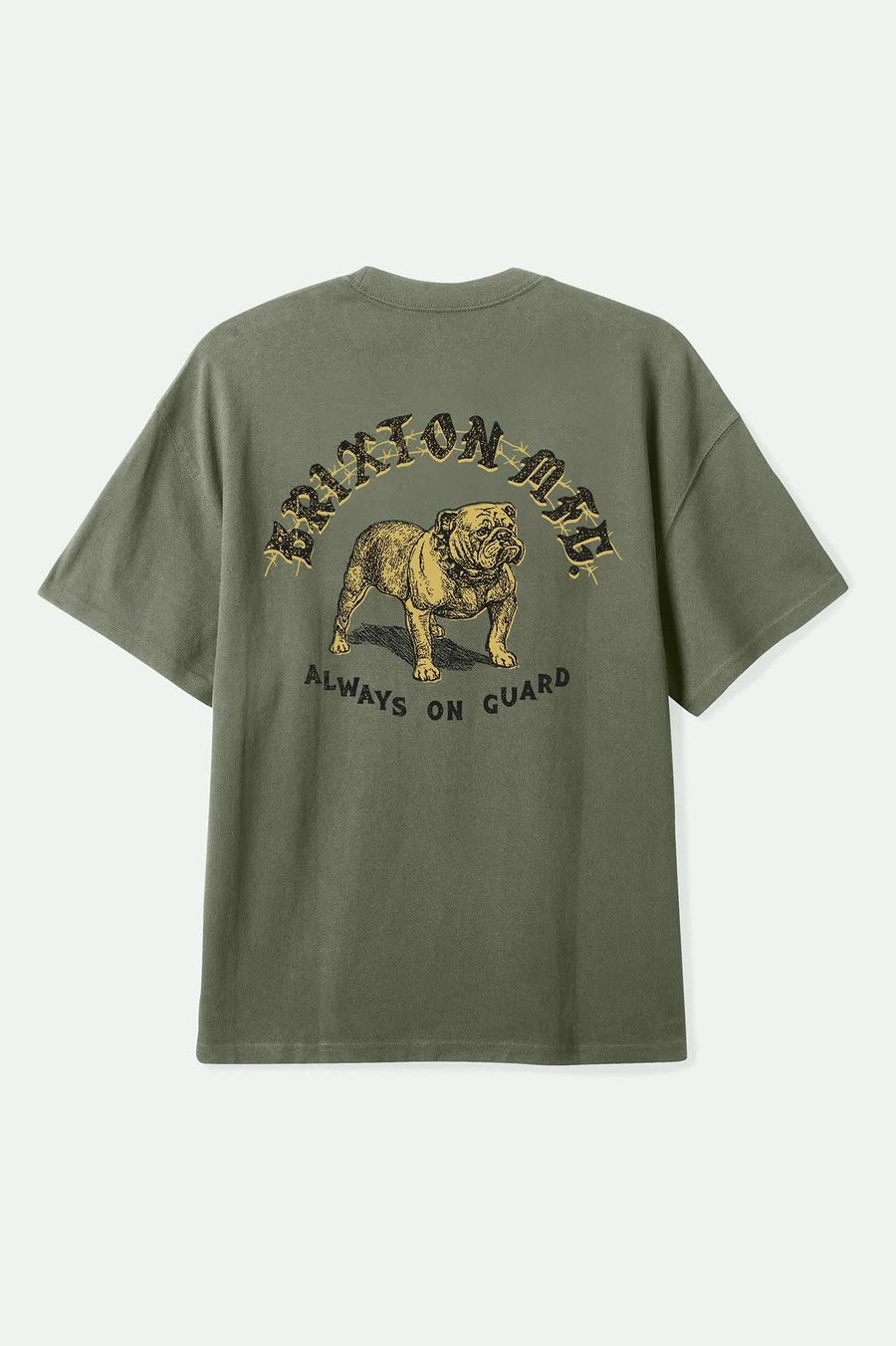 Brixton - Bauer Hw Relaxed Tee in Olive Surplus Classic Wash
