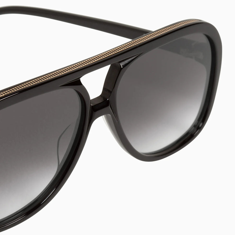 VALLEY EYEWEAR - Bang Gloss Black w. Gold Metal Trim/Black Gradient Lens