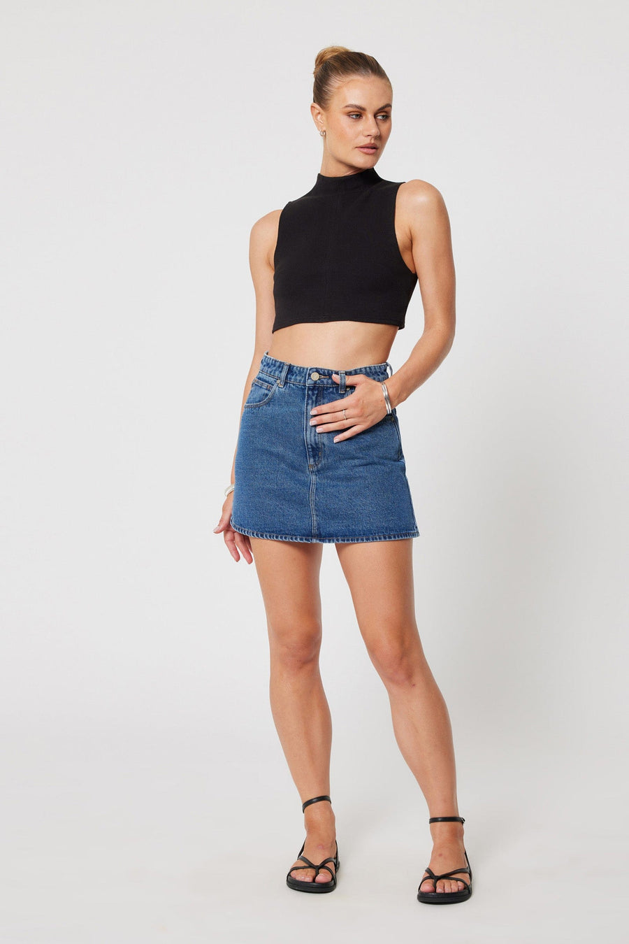Abrand - Aline Skirt Bella in Mid Blue