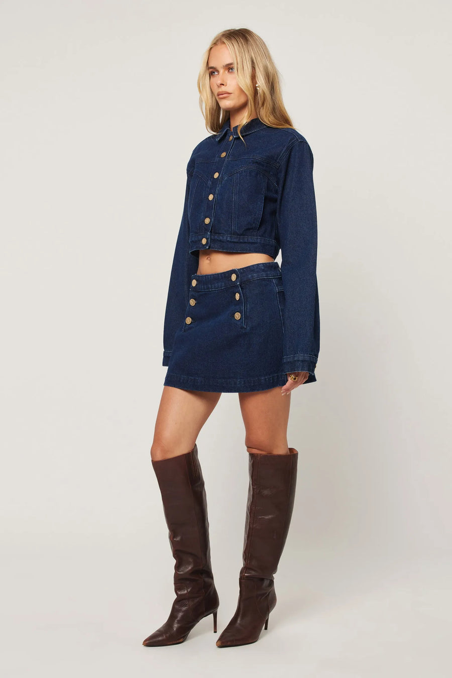 Abrand -  95 Aline Skirt in Hailey Denim